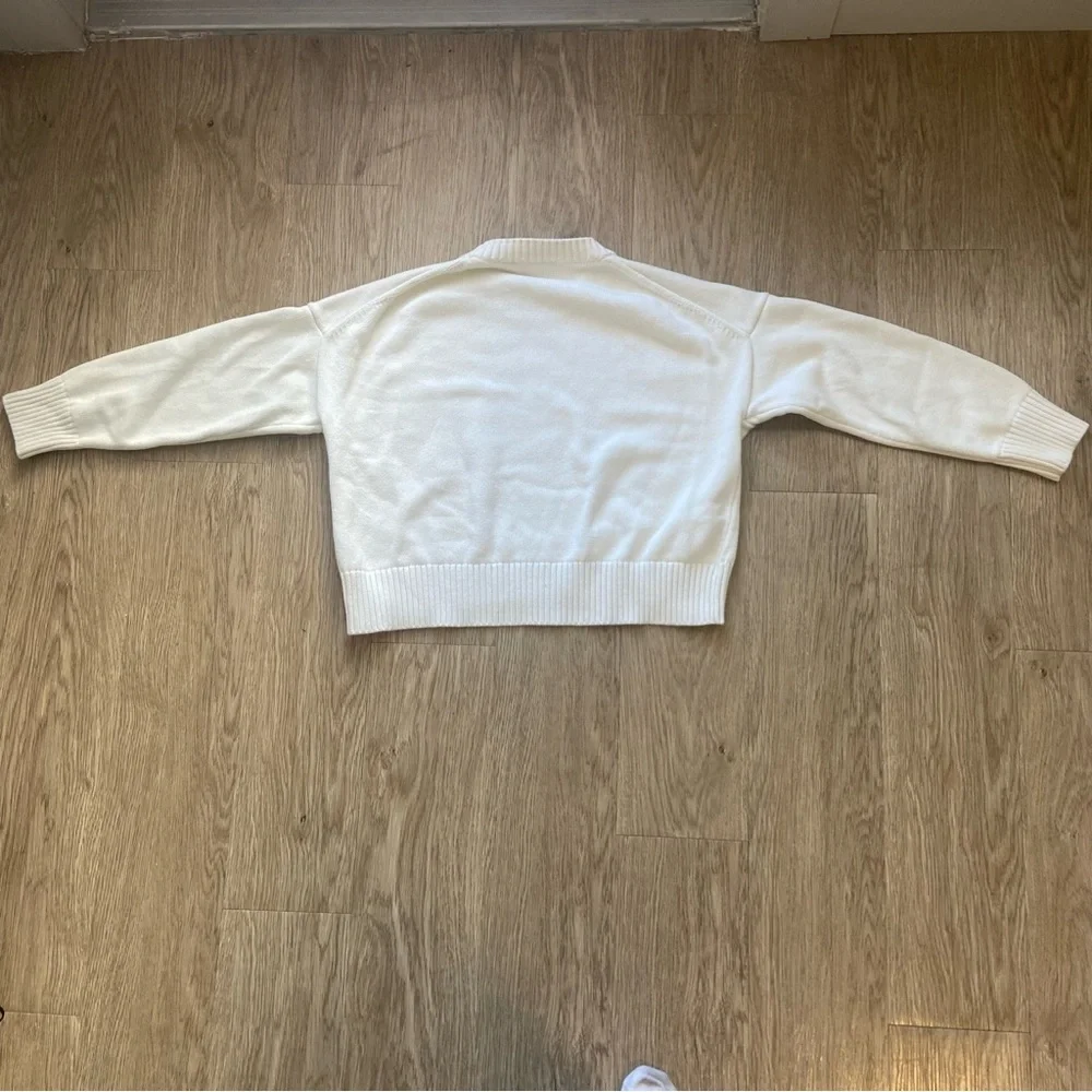 Quince Classic White Crew Neck Sweater - Picture 3 of 6